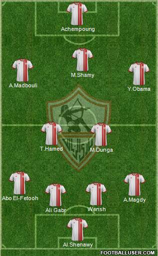 Zamalek Sporting Club 4-2-3-1 football formation