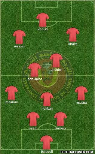 Espérance Sportive de Tunis 4-3-2-1 football formation