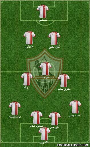 Zamalek Sporting Club 4-3-3 football formation