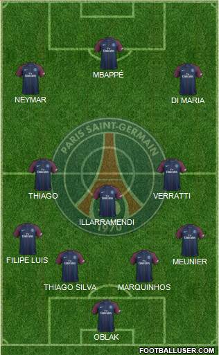 Paris Saint-Germain Formation 2018