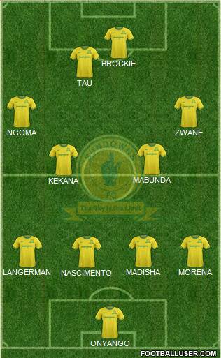 Mamelodi Sundowns 4-4-2 football formation