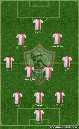 Zamalek Sporting Club 3-5-2 football formation