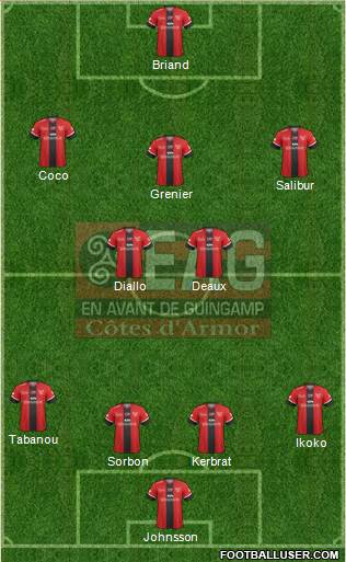 En Avant de Guingamp 4-2-3-1 football formation