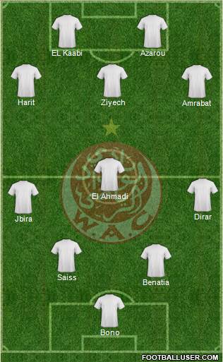 Wydad Athletic Club 4-4-1-1 football formation