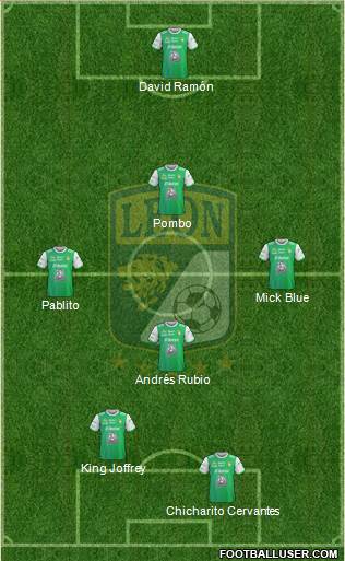 Club Deportivo León 4-1-4-1 football formation