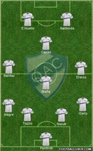 Quilmes 3-5-1-1 football formation