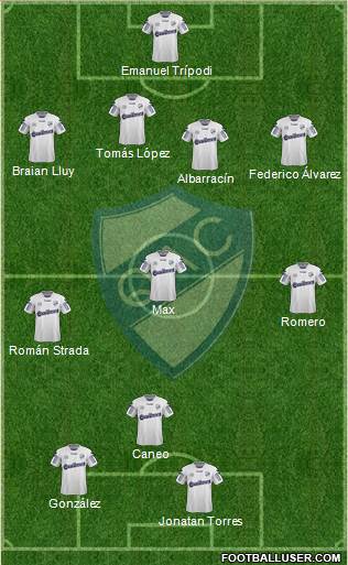 Quilmes 4-3-1-2 football formation