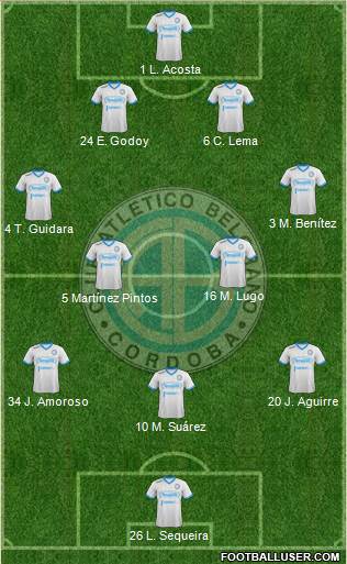 Belgrano de Córdoba 4-4-1-1 football formation