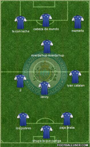 San Marino 4-3-3 football formation