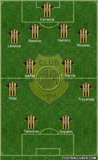 Olimpo de Bahía Blanca football formation