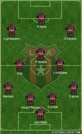 Liga Deportiva Alajuelense 4-3-3 football formation