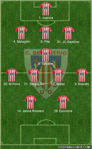 C.D. Lugo 4-1-4-1 football formation
