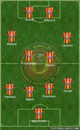 Espérance Sportive de Tunis 4-4-2 football formation