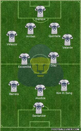 Club de Fútbol Universidad Formation 2018