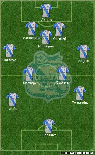 Club Puebla de la Franja 5-4-1 football formation