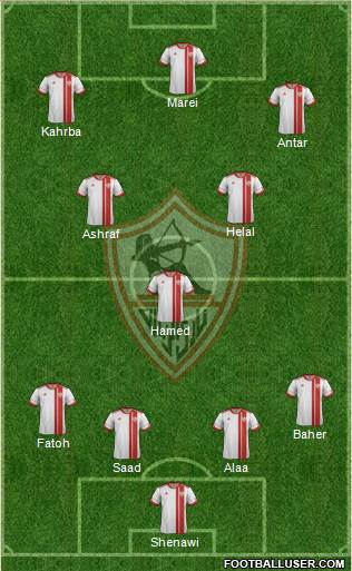 Zamalek Sporting Club 4-1-4-1 football formation