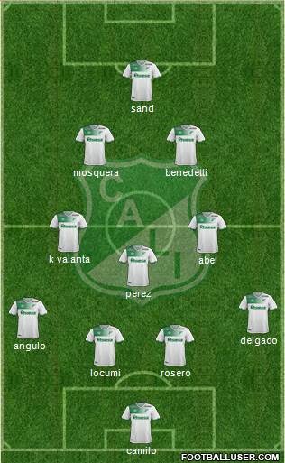 AC Deportivo Cali 4-3-2-1 football formation