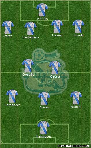 Club Puebla de la Franja 4-2-3-1 football formation