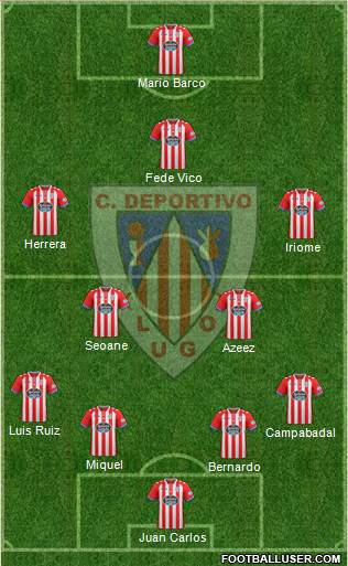 C.D. Lugo 4-5-1 football formation