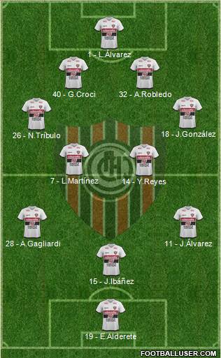 Chacarita Juniors football formation