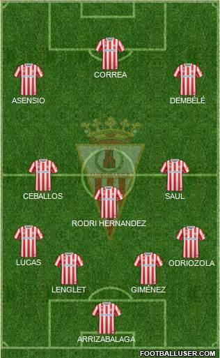 Algeciras C.F. 4-3-3 football formation