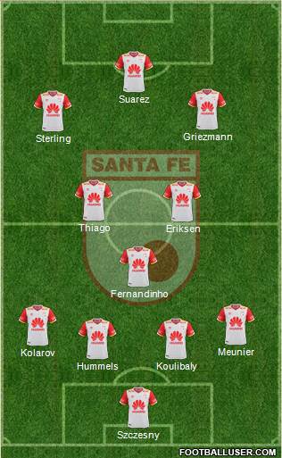 Santa Fe CD 4-1-2-3 football formation