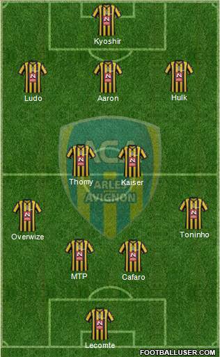 Athlétic Club Arles-Avignon 4-2-3-1 football formation