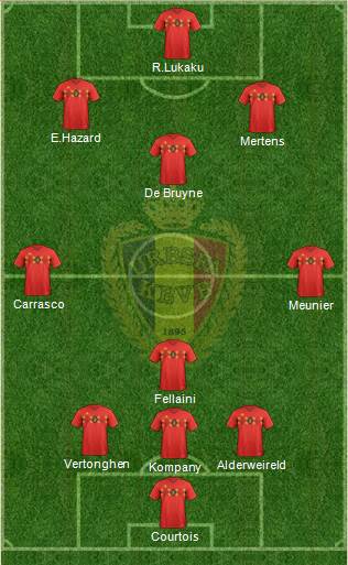 Belgium 3-4-3 football formation