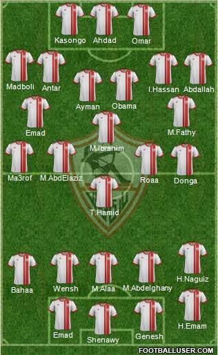 Zamalek Sporting Club 4-2-3-1 football formation