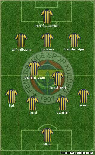 Fenerbahçe SK Formation 2018