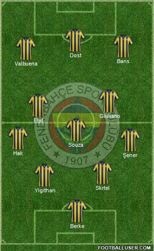 Fenerbahçe SK Formation 2018