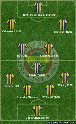 Fenerbahçe SK Formation 2018