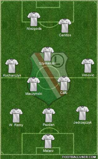 Legia Warszawa 3-5-1-1 football formation