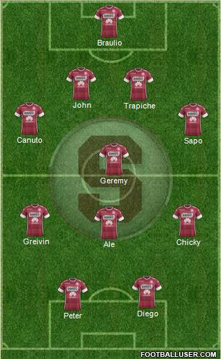 CD Saprissa 4-1-3-2 football formation