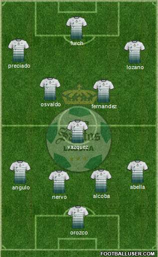 Club Deportivo Santos Laguna 4-1-4-1 football formation