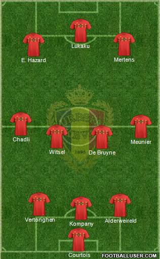 Belgium 3-4-3 football formation