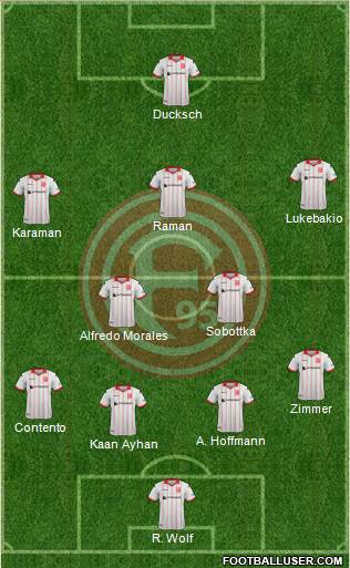 Fortuna Düsseldorf 3-5-1-1 football formation