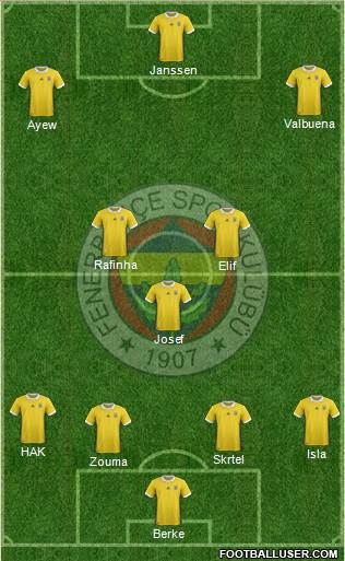 Fenerbahçe SK Formation 2018