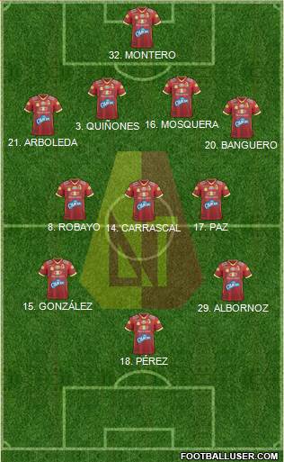 CC Deportes Tolima Formation 2018