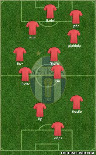 KF Tirana football formation