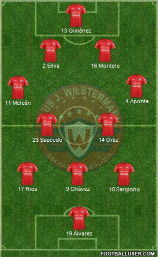 C Jorge Wilstermann 4-2-3-1 football formation