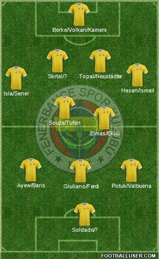 Fenerbahçe SK Formation 2018
