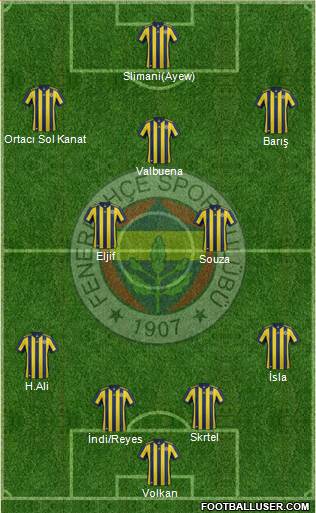 Fenerbahçe SK Formation 2018