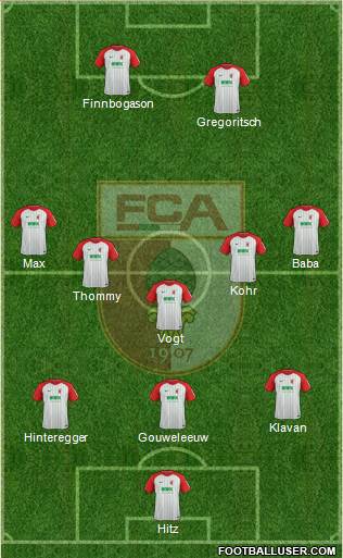 FC Augsburg Formation 2018