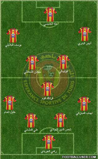 Espérance Sportive de Tunis 4-3-2-1 football formation