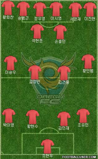 Daegu FC Formation 2018