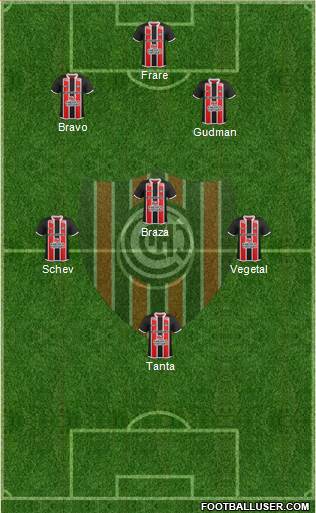 Chacarita Juniors 5-4-1 football formation