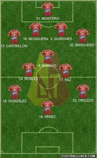 CC Deportes Tolima Formation 2018