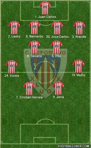 C.D. Lugo 5-3-2 football formation