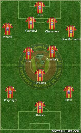 Espérance Sportive de Tunis 4-3-2-1 football formation